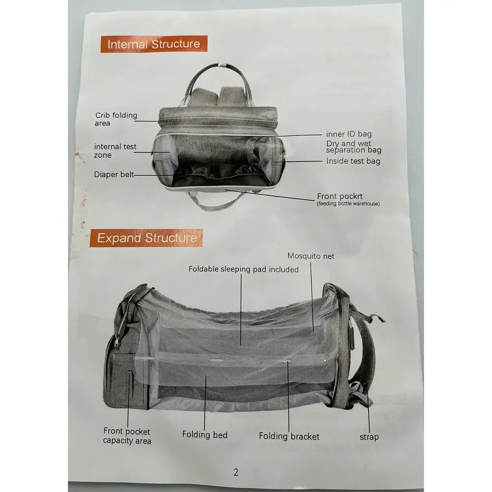 Midibeini Multifunction “Mommy Backpack”‎ and Bed